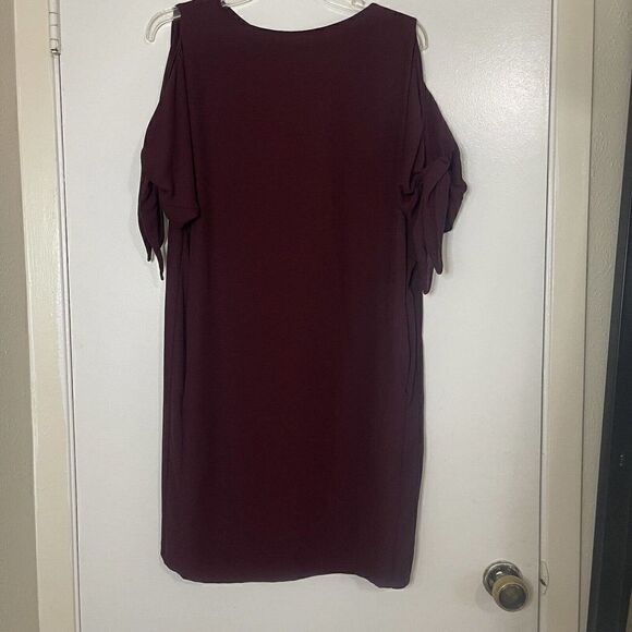 REISS Georgie Tie Sleeve Shift Dress in Dark Red Maroon Size US 0 $395 - Picture 2 of 8